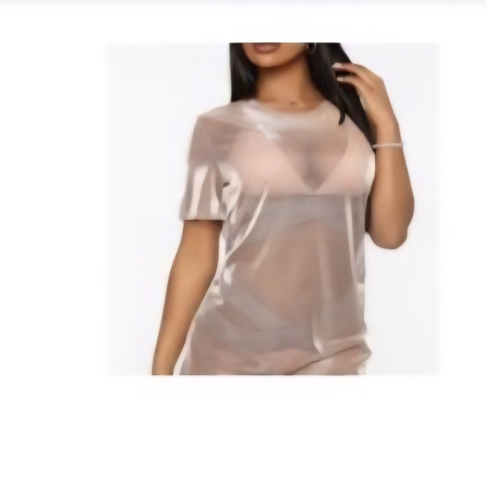 Fashion Nova Sheer Tan Swim Coverup